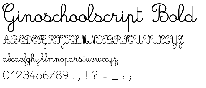 GinoSchoolScript Bold font